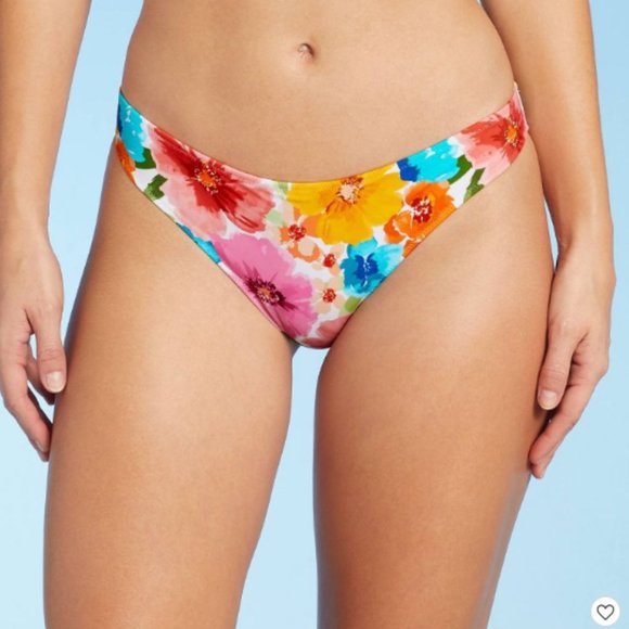 Shade & Shore Other - Women's Cheeky Bikini Bottom - Shade & Shore™ Pink Floral Tropical Size Small
